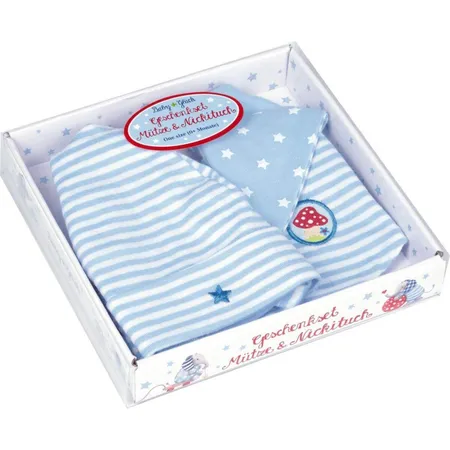 Die Spiegelburg Geschenkset Mütze + Nickituch BabyGlück, hellblau (one size)