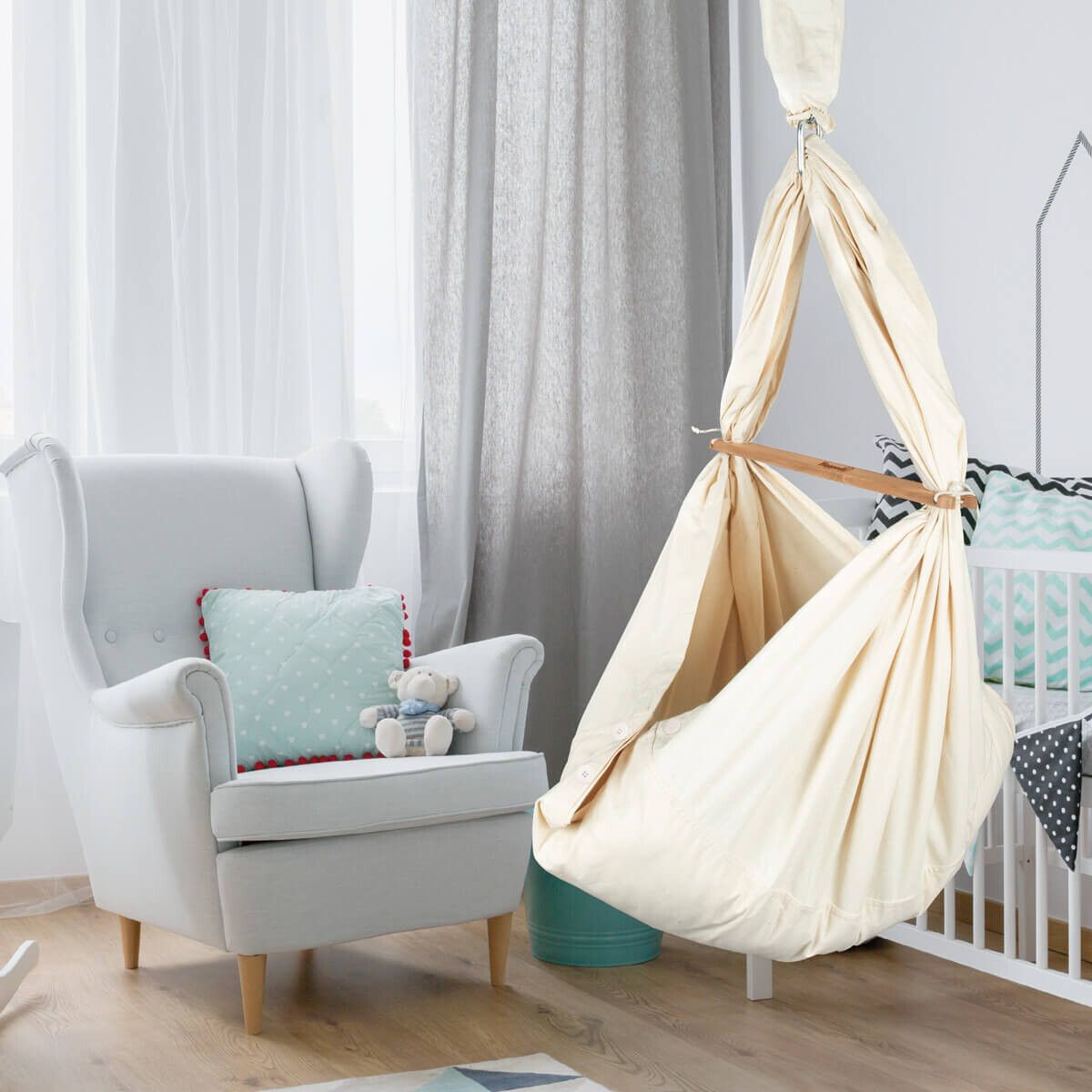 Baby Federwiegen Komplett-Set