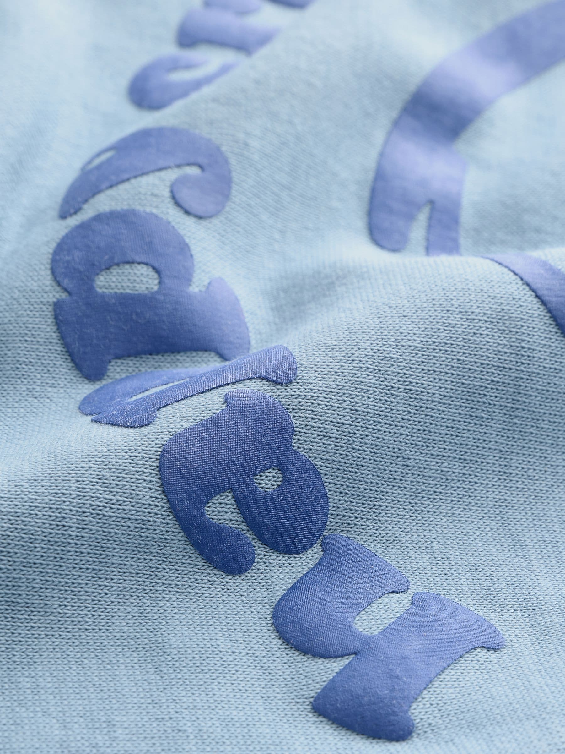 Lichtblauw - Bedrukte set van sweater met ronde hals en joggingbroek (3mnd-7jr)