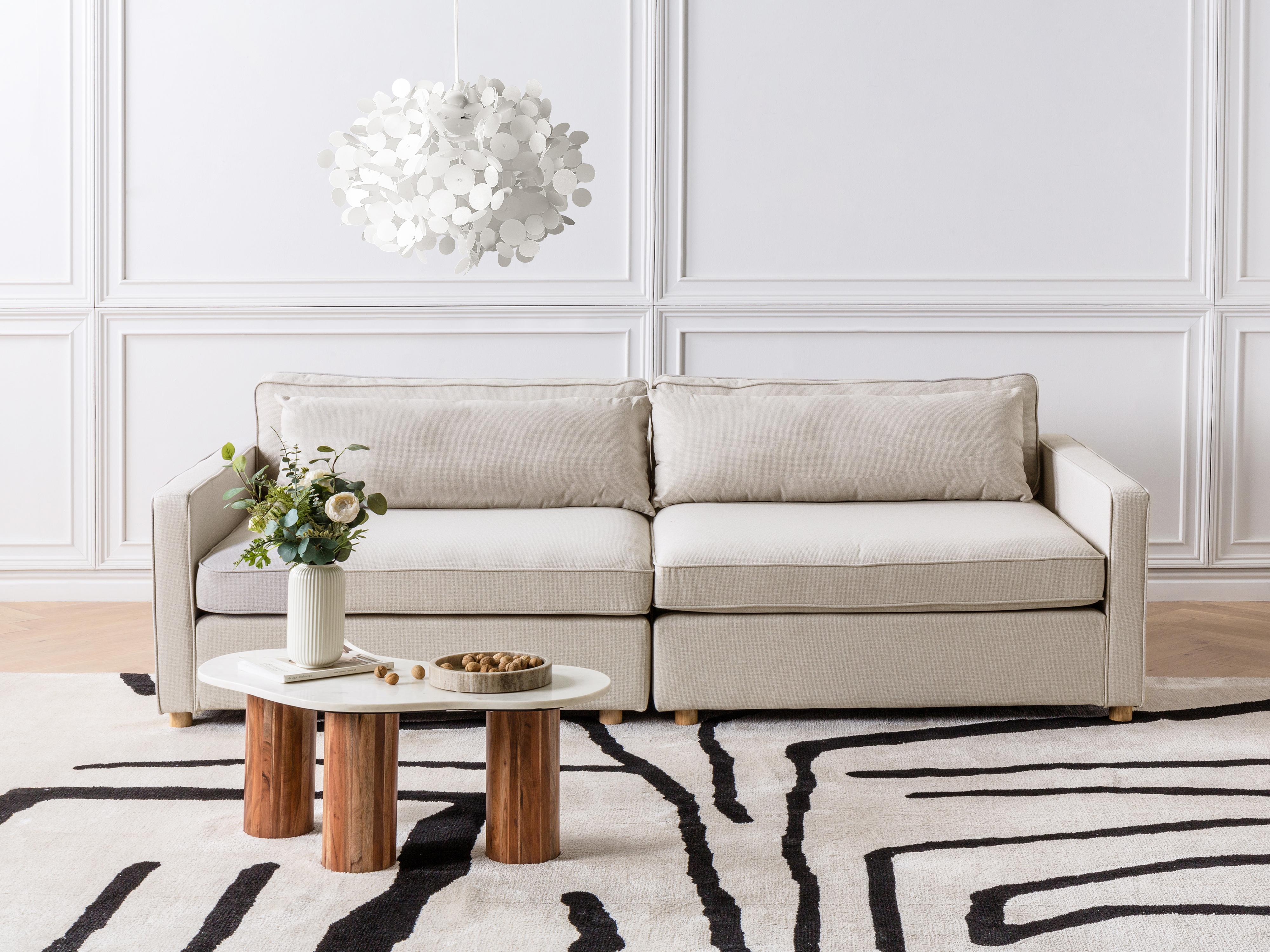 Bank 3-zits VINSTRA Stof Beige