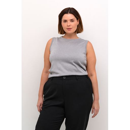 Kaffe Curve KCregitta Striktop, Grey Silver Metallic, XL