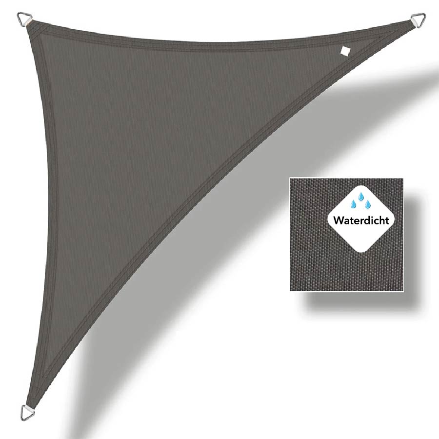 Buitenkado 4x5 antraciet waterdicht schaduwdoek driehoek