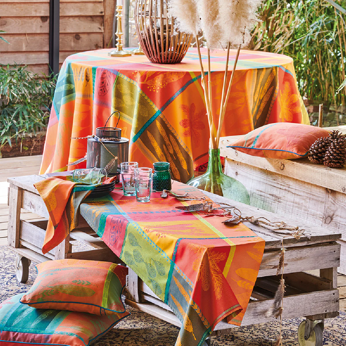 Nappe pur coton multicolore 180x250 Garnier Thiebaut