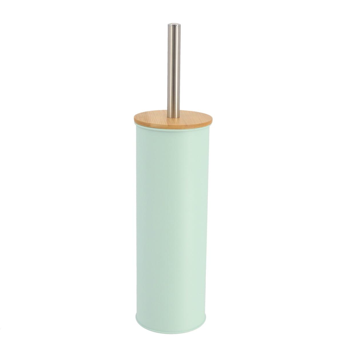 BROSSE WC METAL COUVERCLE BAMBOU VERT EUCALYPTUS