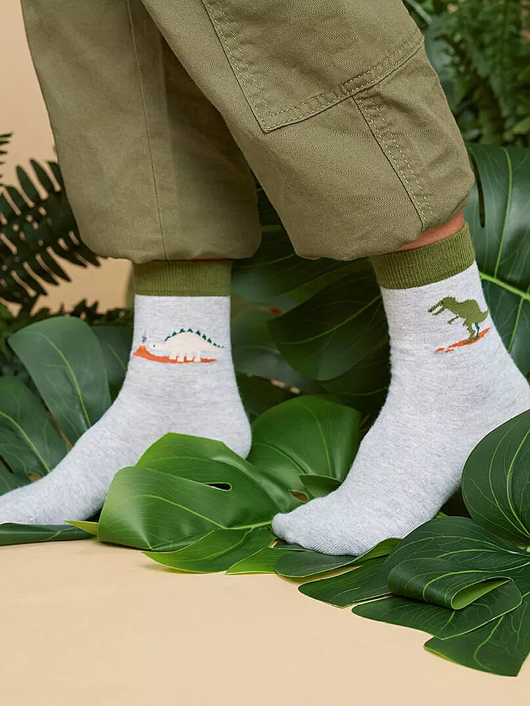 FALKE Jungen Socken DINOSAURS LT heather  grau