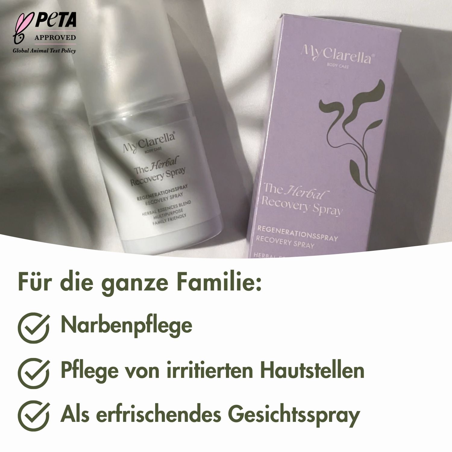 MyClarella® Regenerationsspray / Intimpflege mit Calendula & Hamamelis - The Herbal Recovery Spray