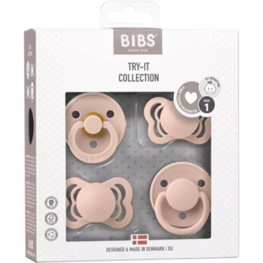 BIBS® Schnuller Try-it Kollektion Blush 0-6 Monate, 4 Stk.