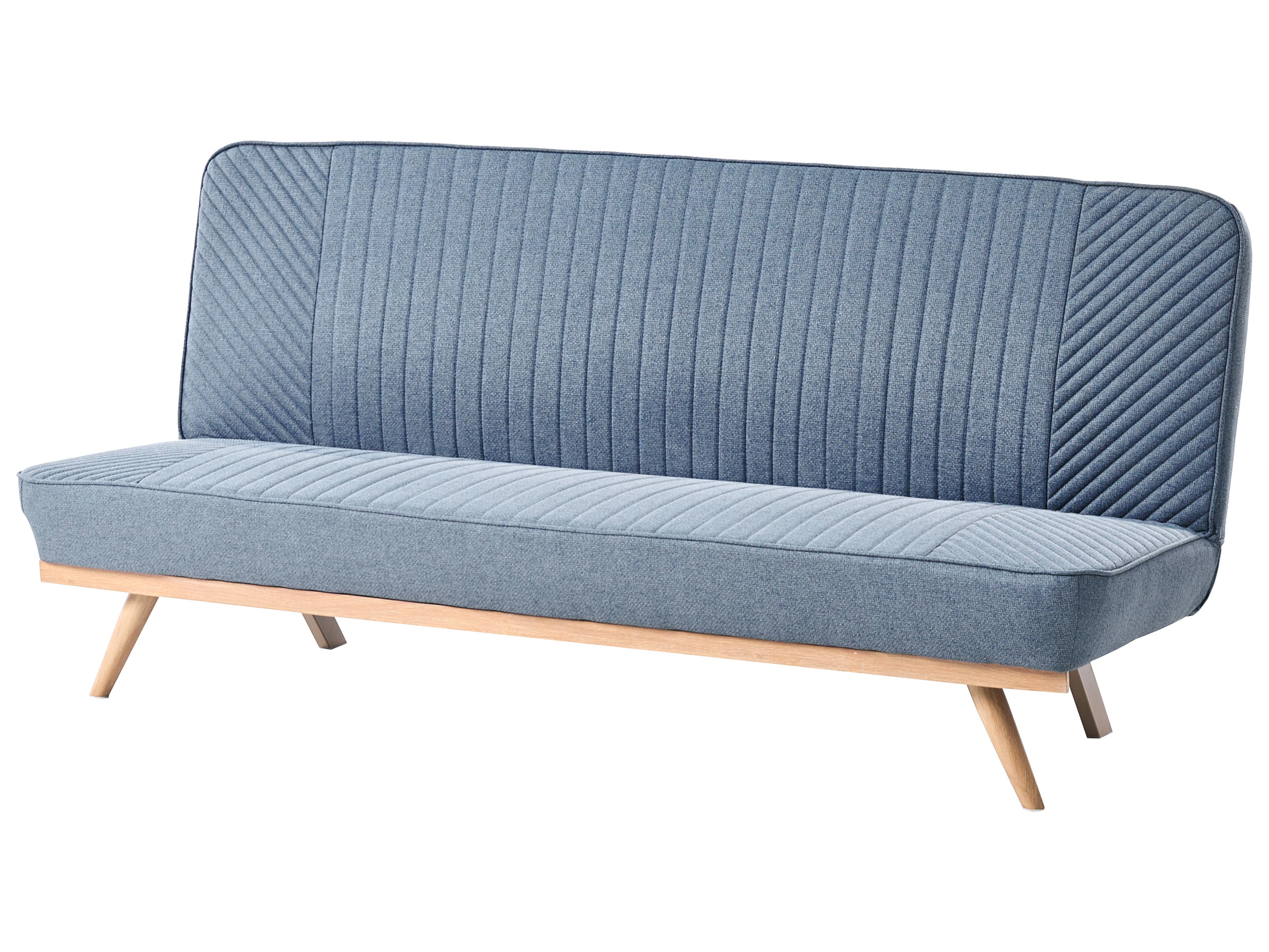 Slaapbank 2-zits KALFAFEL Stof Blauw