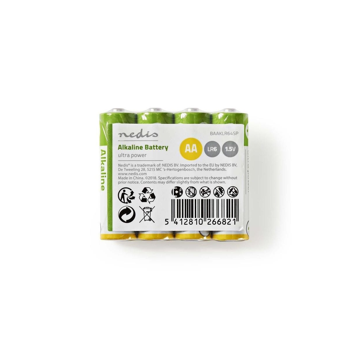 Alkaliske batterier AA | 1.5 V | 4 deler | Krympepakning