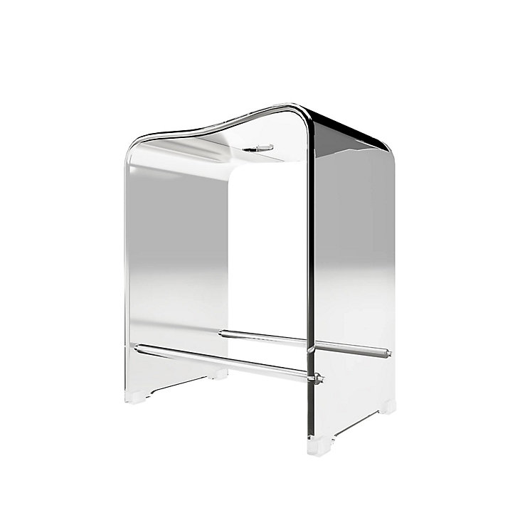 Tabouret de douche acrylique transparent Schulte 39 x 27 x 47 cm