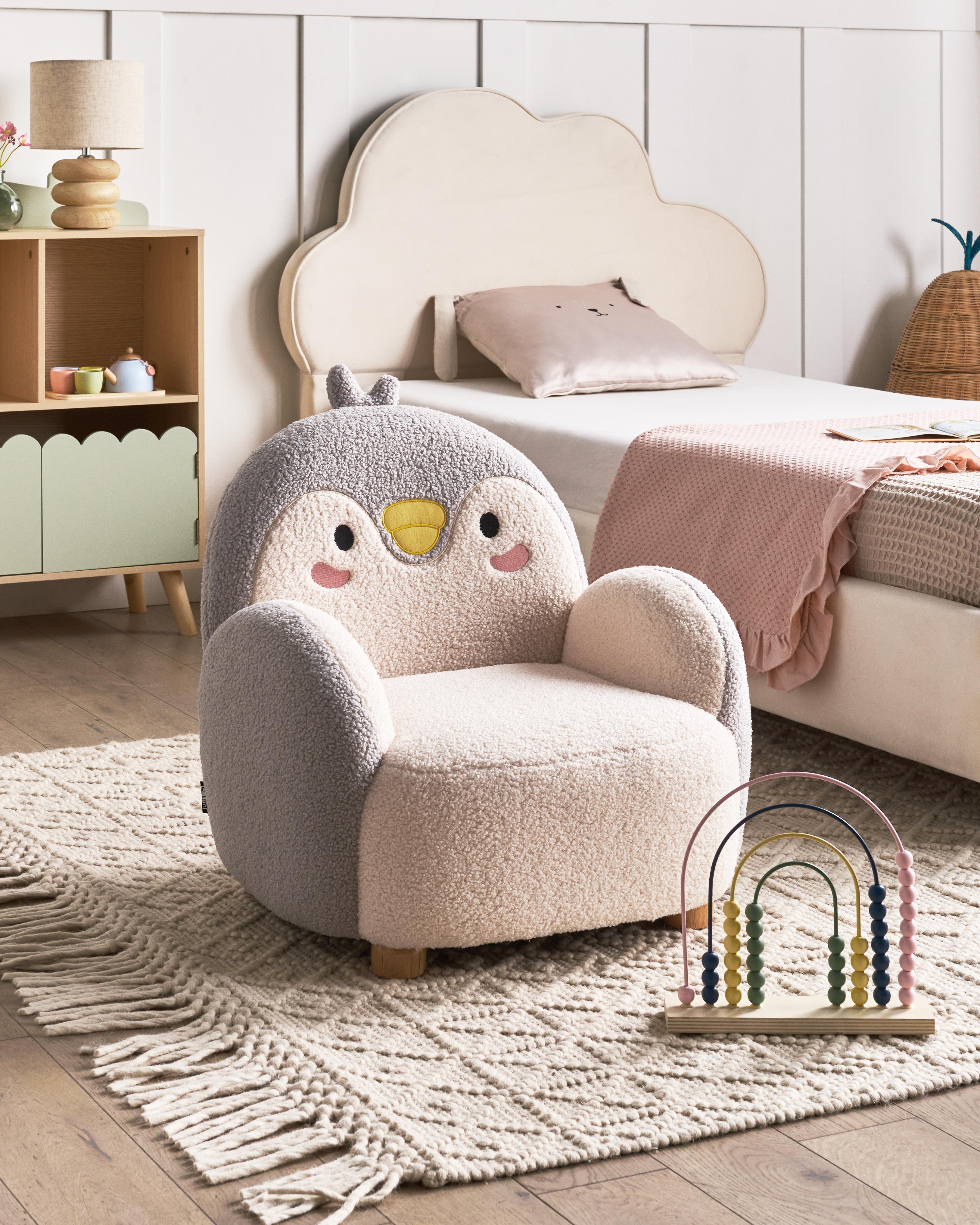 Kinderfauteuil Pinguïn FYN Bouclé Grijs