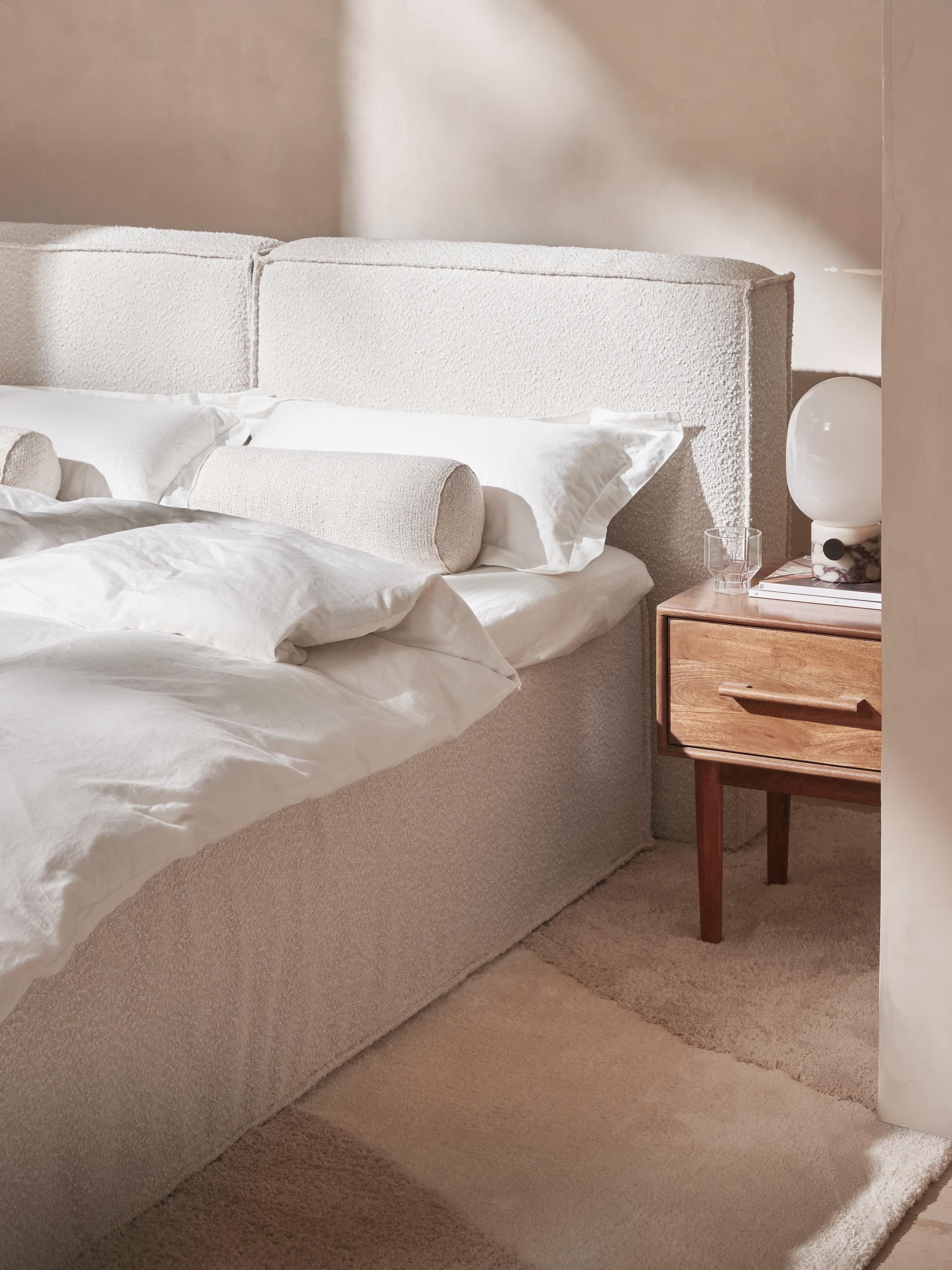 Bouclé boxspring bed Lennon