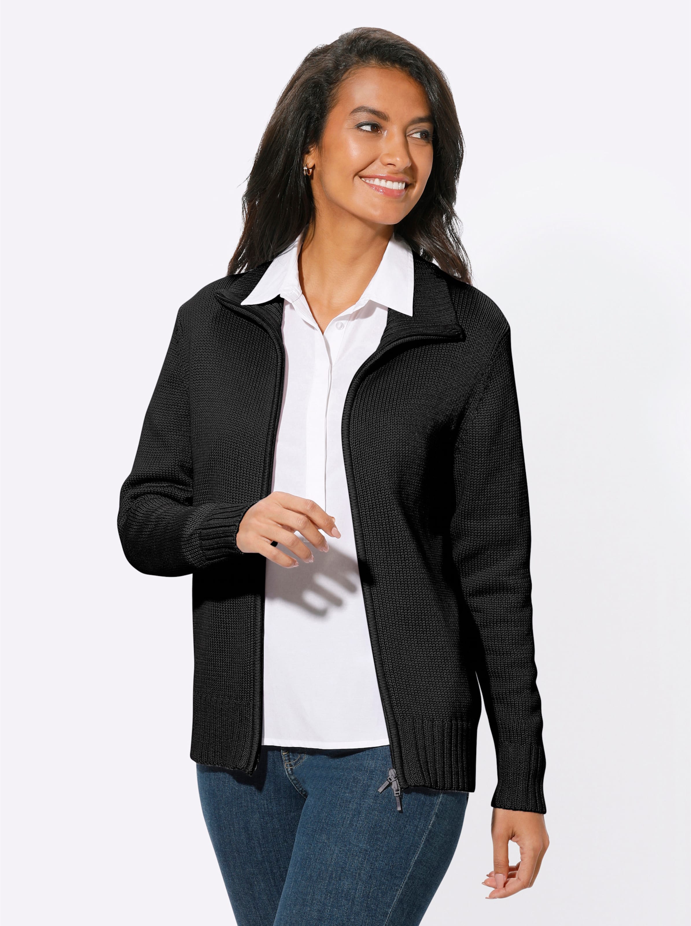 Strickjacke in schwarz
