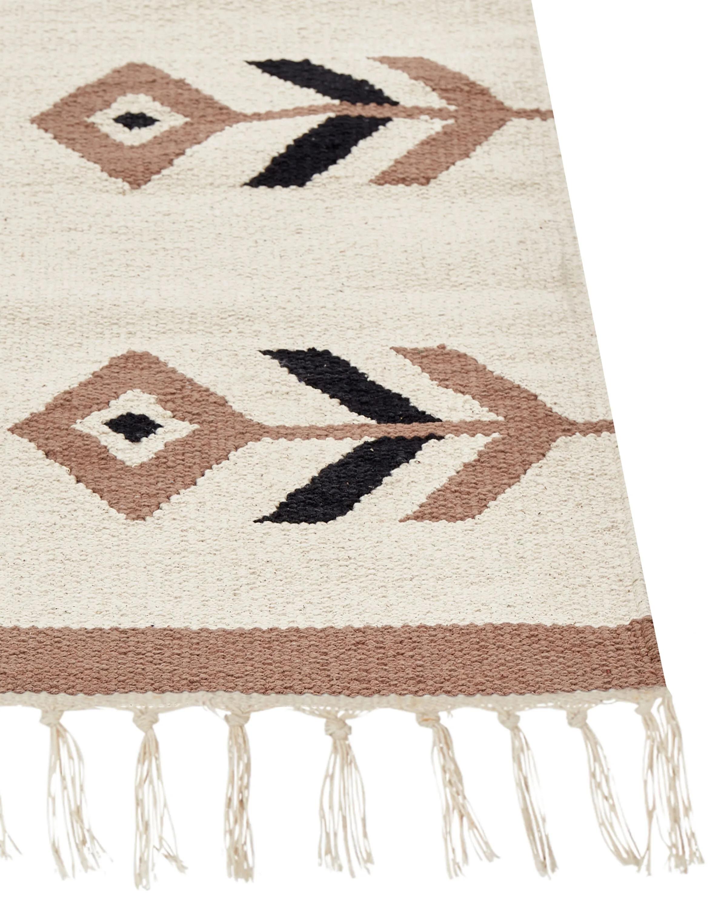 Vloerkleed NIAVAN Beige 160 x 230 cm Katoen Kelim