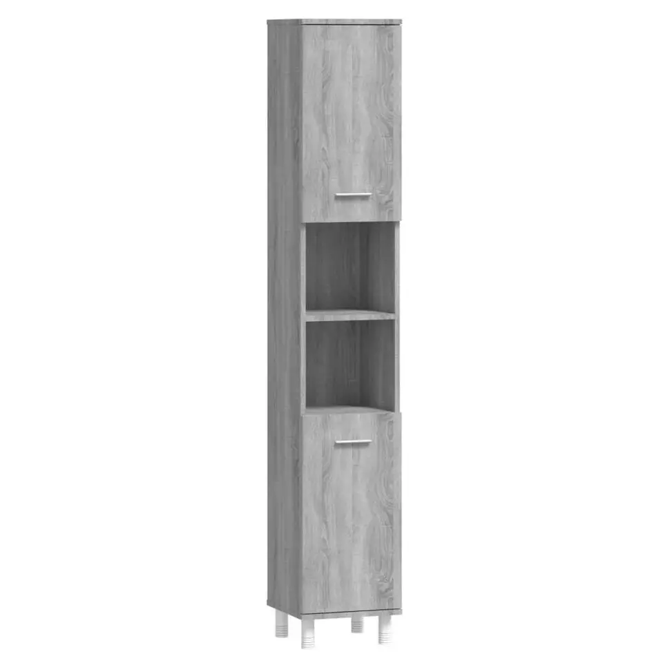 vidaXL - Kolomkast met 2 deuren - Grijs sonoma eiken - Hout - 30x30x179 cm