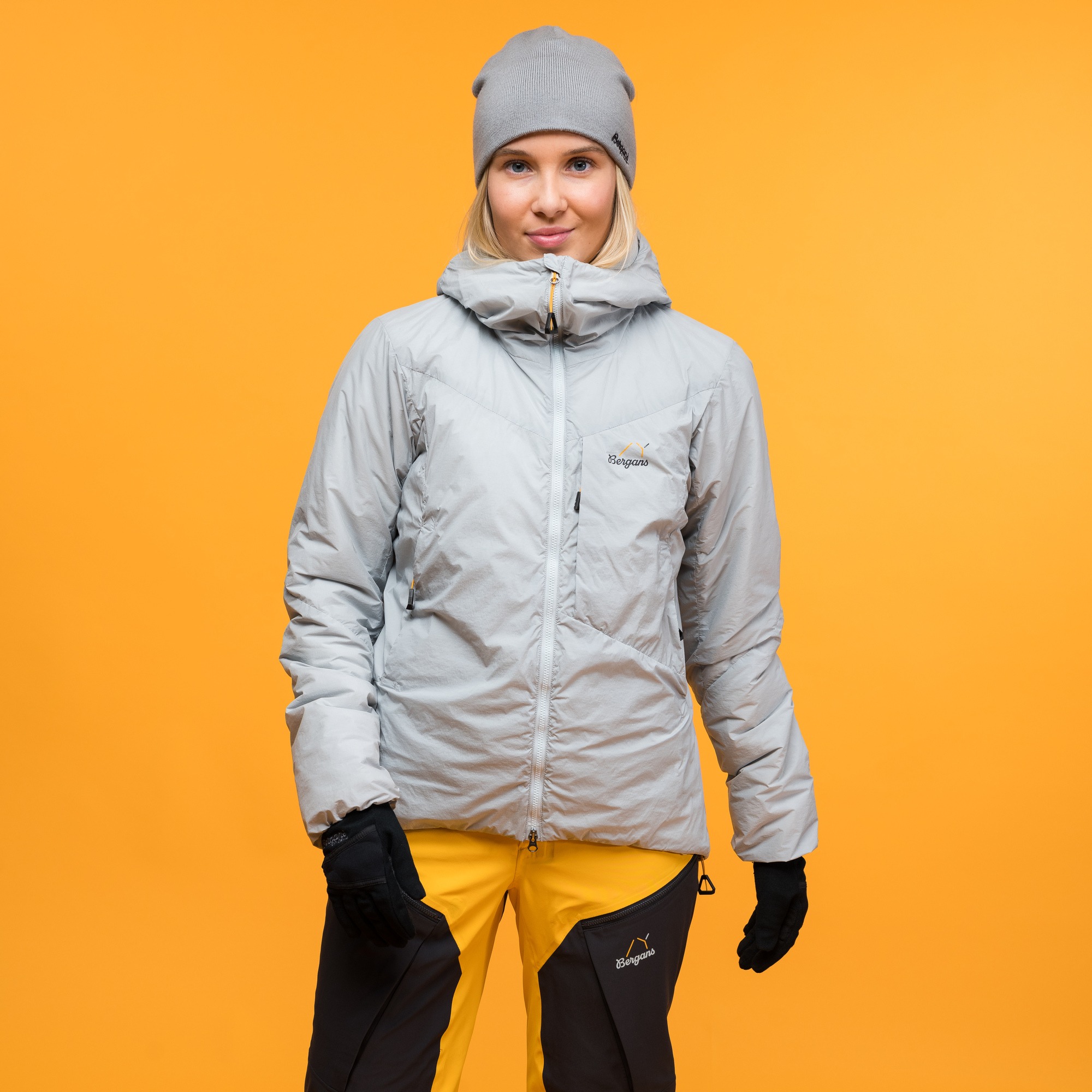 Y MountainLine Insulated Windbreaker Jacket Dame Pearl Grey