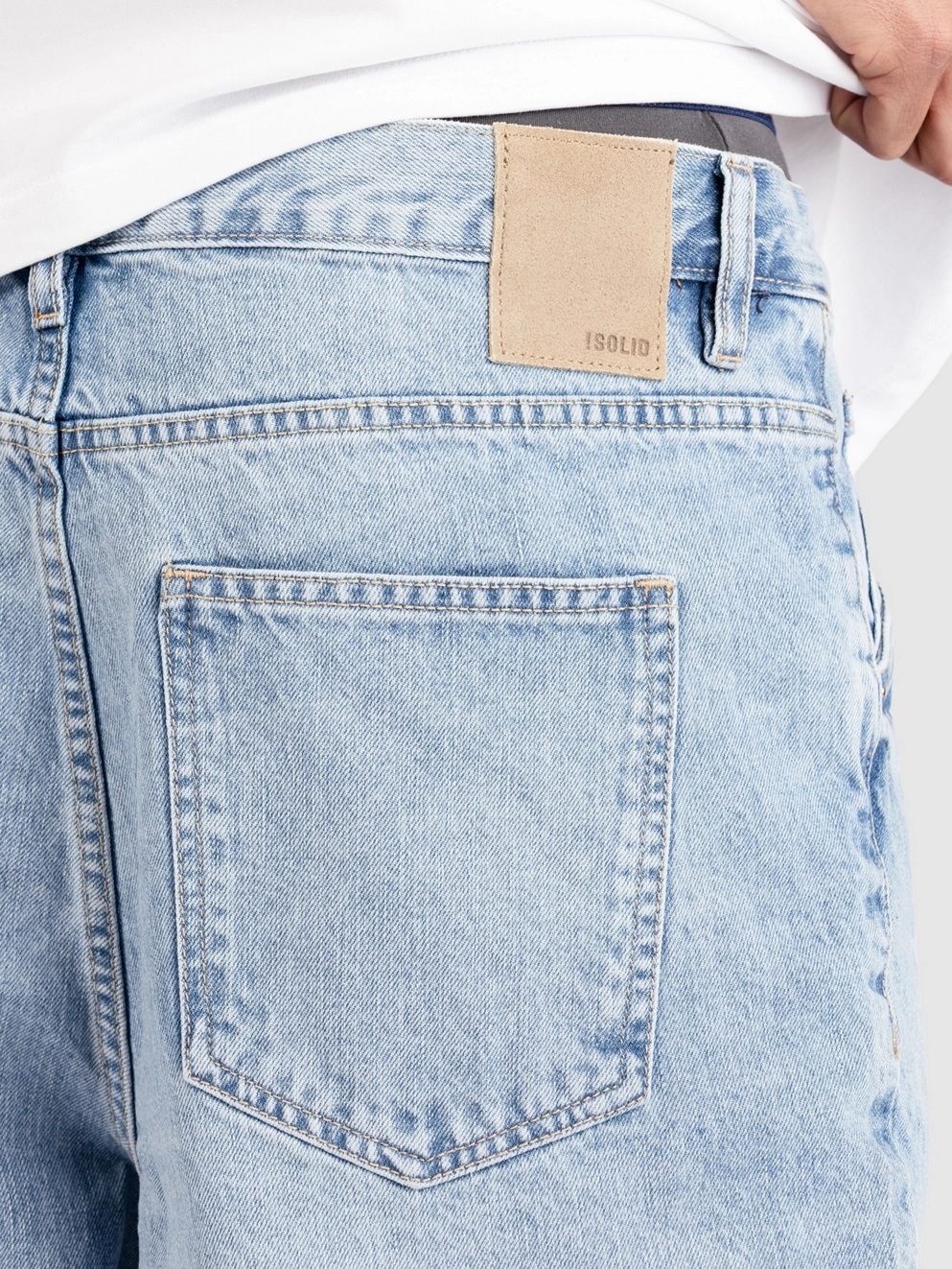 Solid SDTOMMY Carpenter Shorts light blue denim
