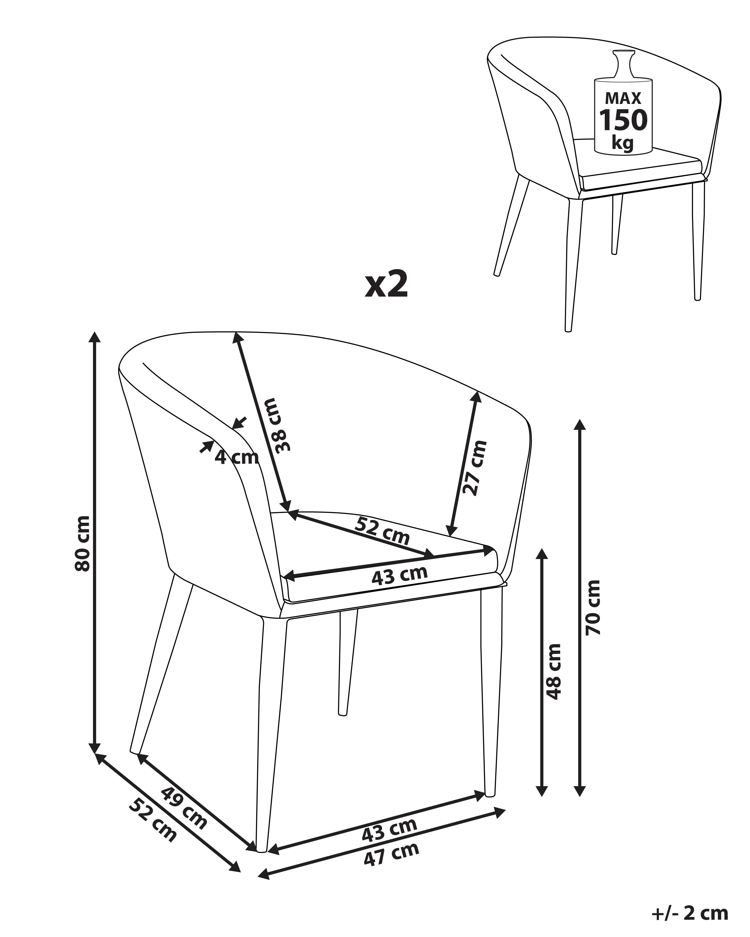 Set van 2 tuinstoelen CURGOS Stof Beige