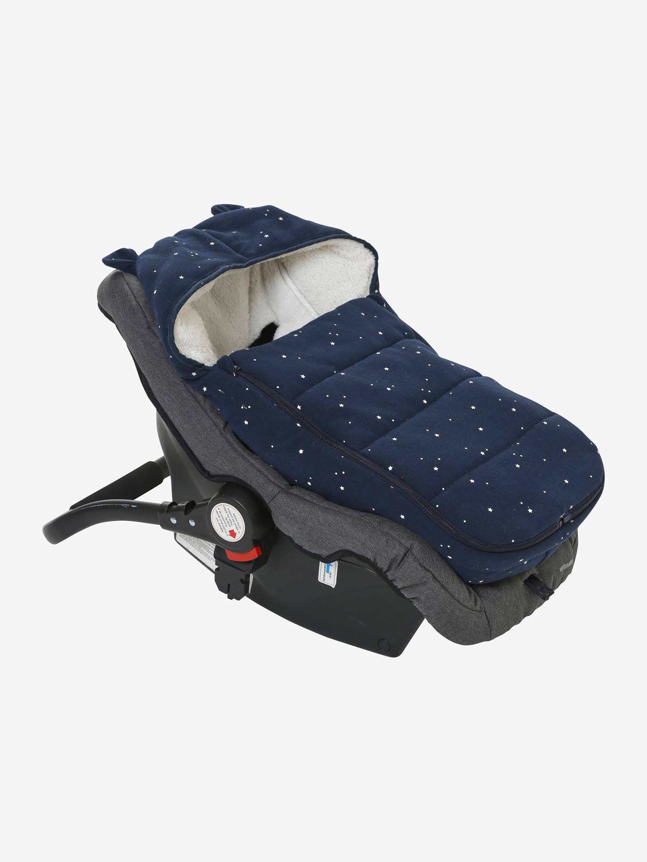 Bolsa de transporte para bebê em pelúcia azul-escura estampada, compatível com carrinho de bebê Egg e moisés.
