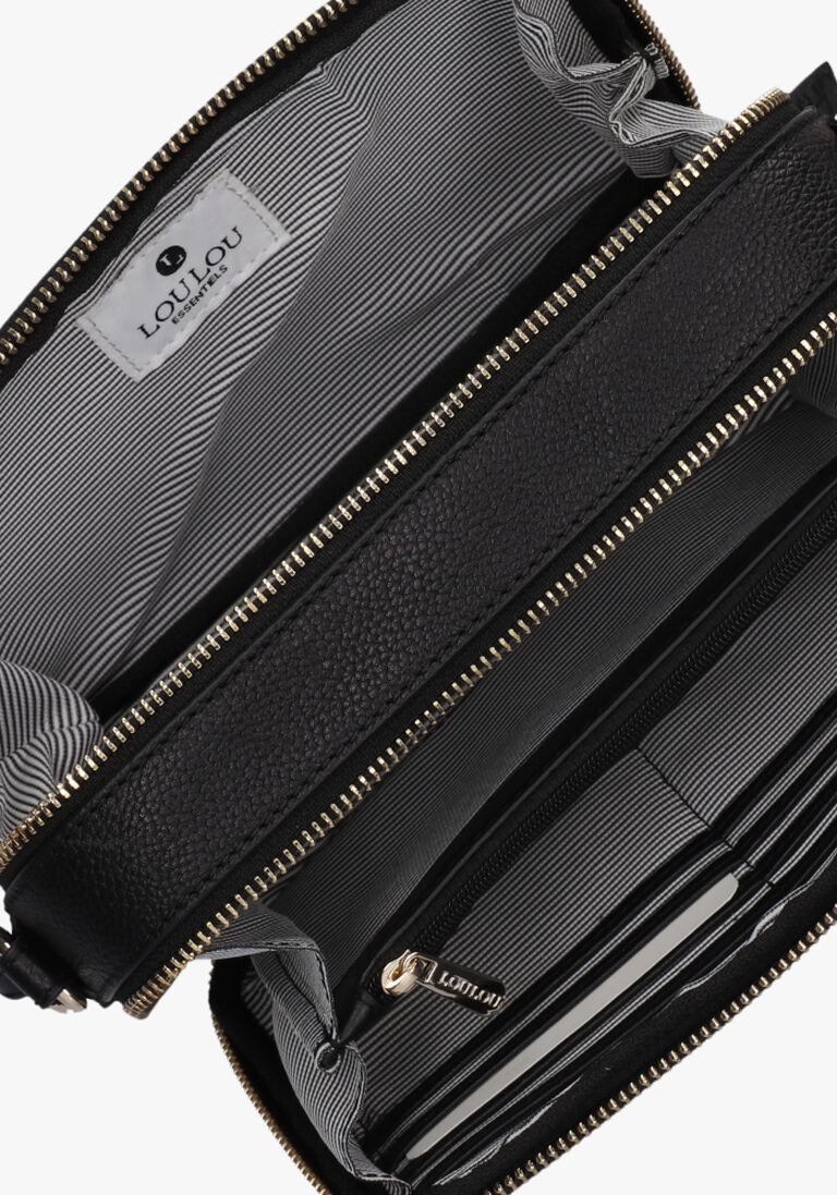LOULOU ESSENTIELS zwarte loulou essentiels schoudertas pouch classy croc