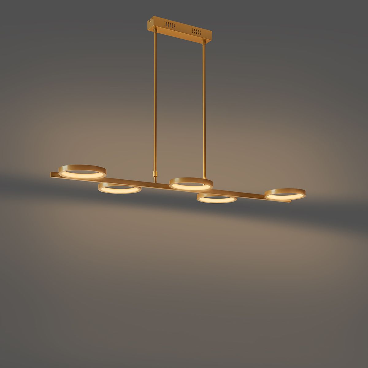 Moderne hanglamp incl. LED 3-staps dimbaar goud 5-lichts - Vivé