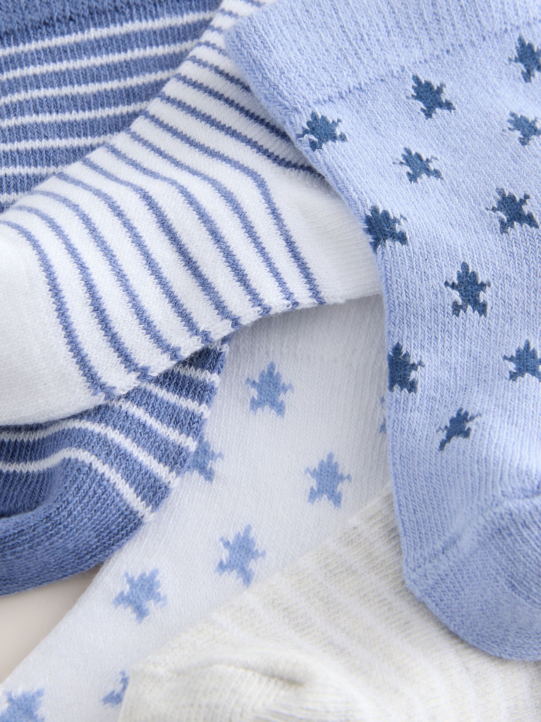 Blauw/wit - Verpakking van 5 paar babysokken (0 mnd-2 jr)