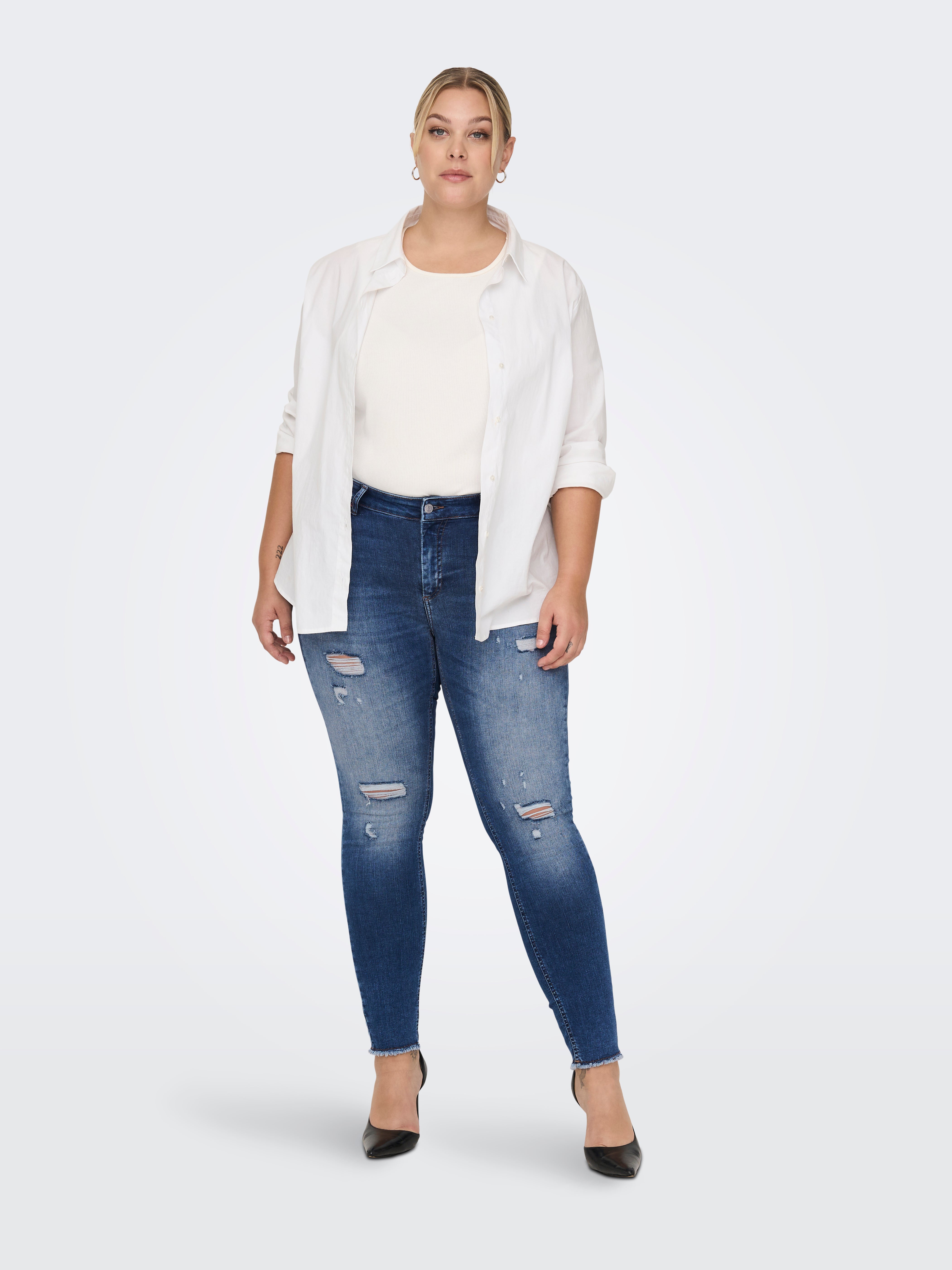 CARWILLY Skinny Fit Jeans Dark Blue Denim