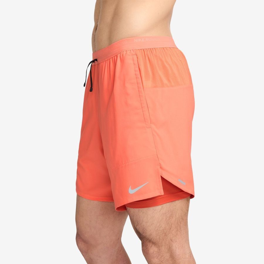 Nike Short Running Dri-FIT Stride 2 EN 1 - Orange/Argenté