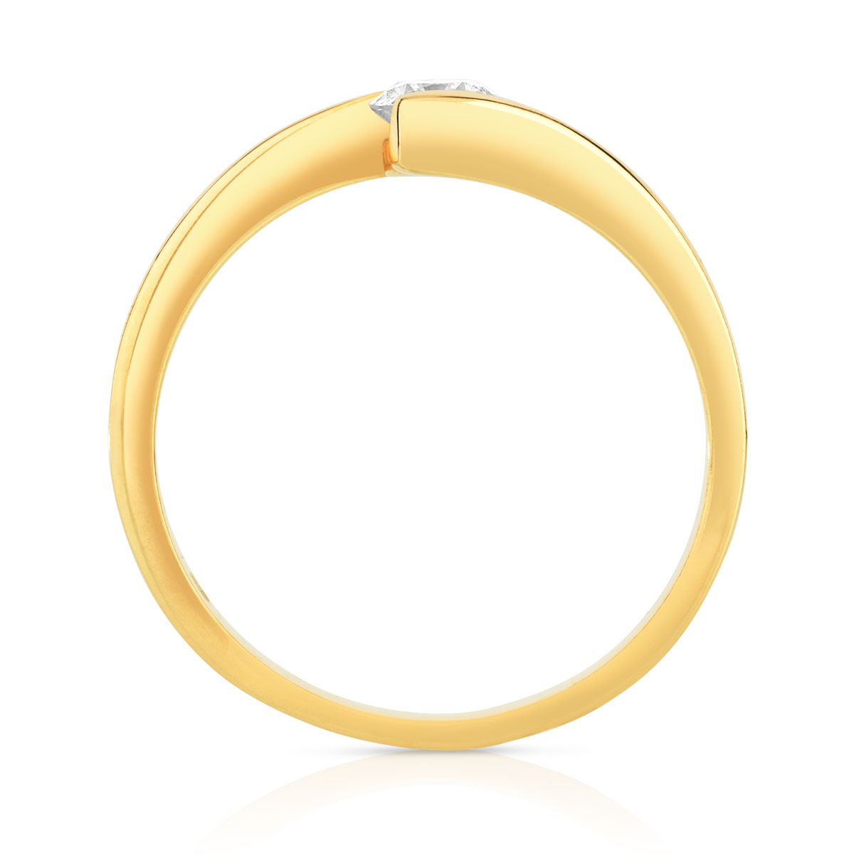 Solitaire or jaune 750 diamant synthétique 0.25 carat