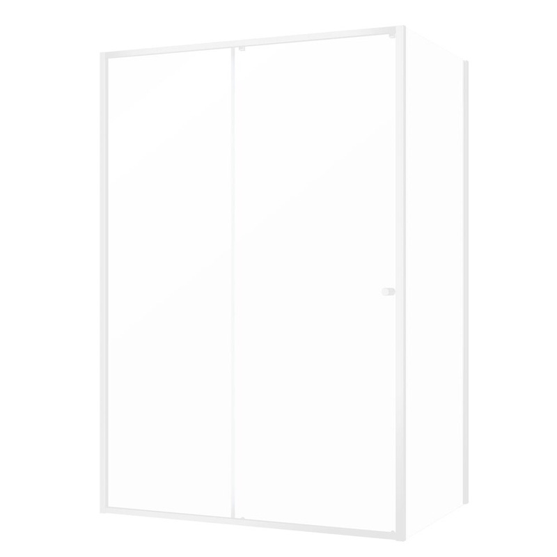 Sealskin Contour schuifdeur met zijwand 140x90x200 cm, 6 mm helder veiligheidsglas met antikalklaag mat wit