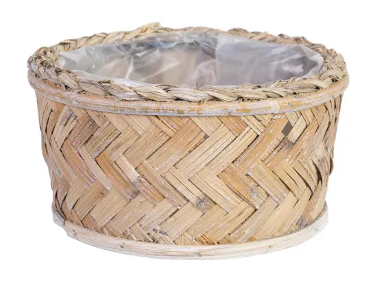 Panier rond marron 23x23x12h cm