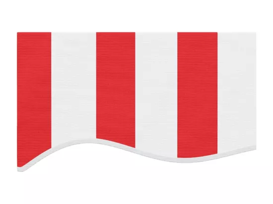 Tissu de remplacement pour auvent rayures rouges et blanches