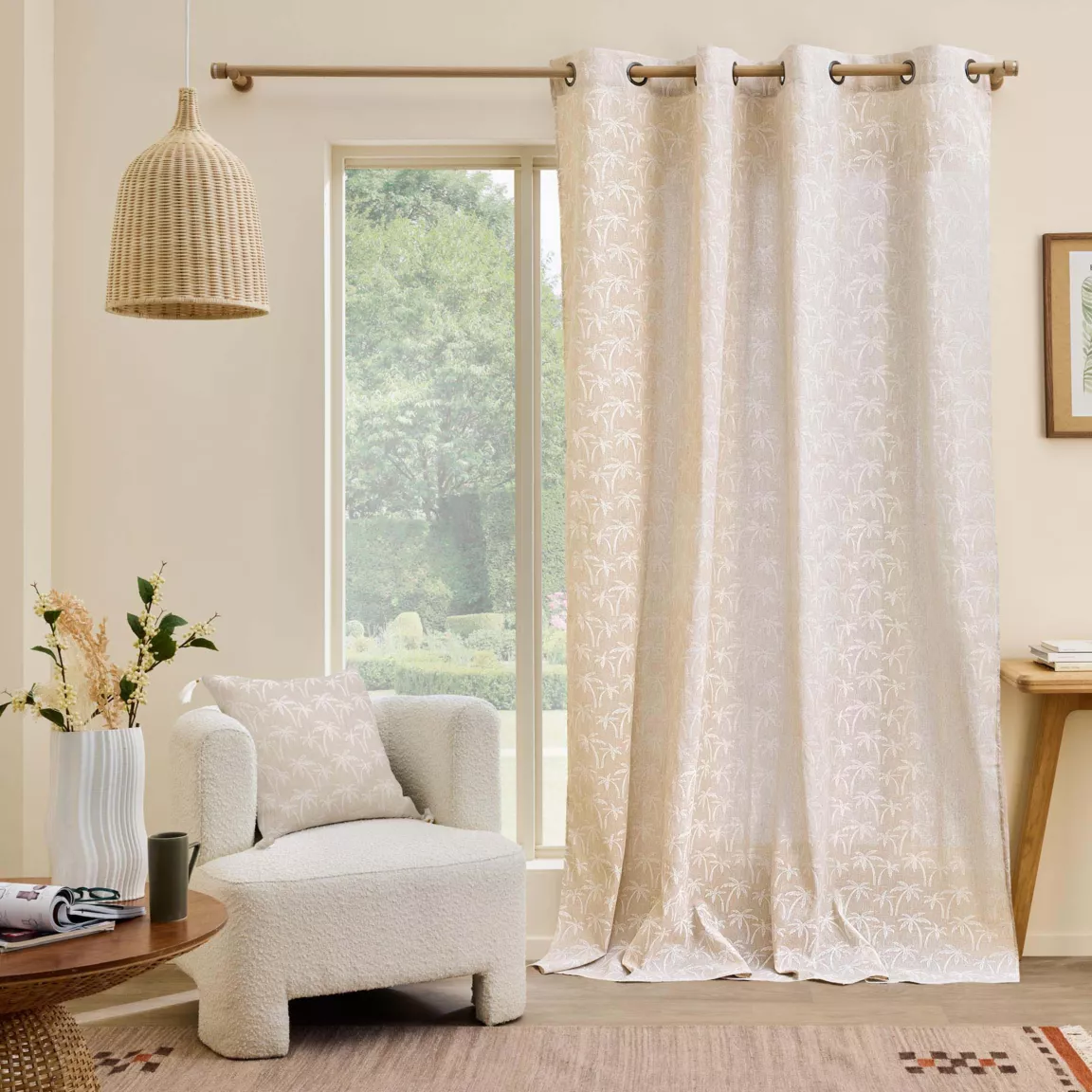 Rideau polycoton (140 x 240 cm) Saharis Beige