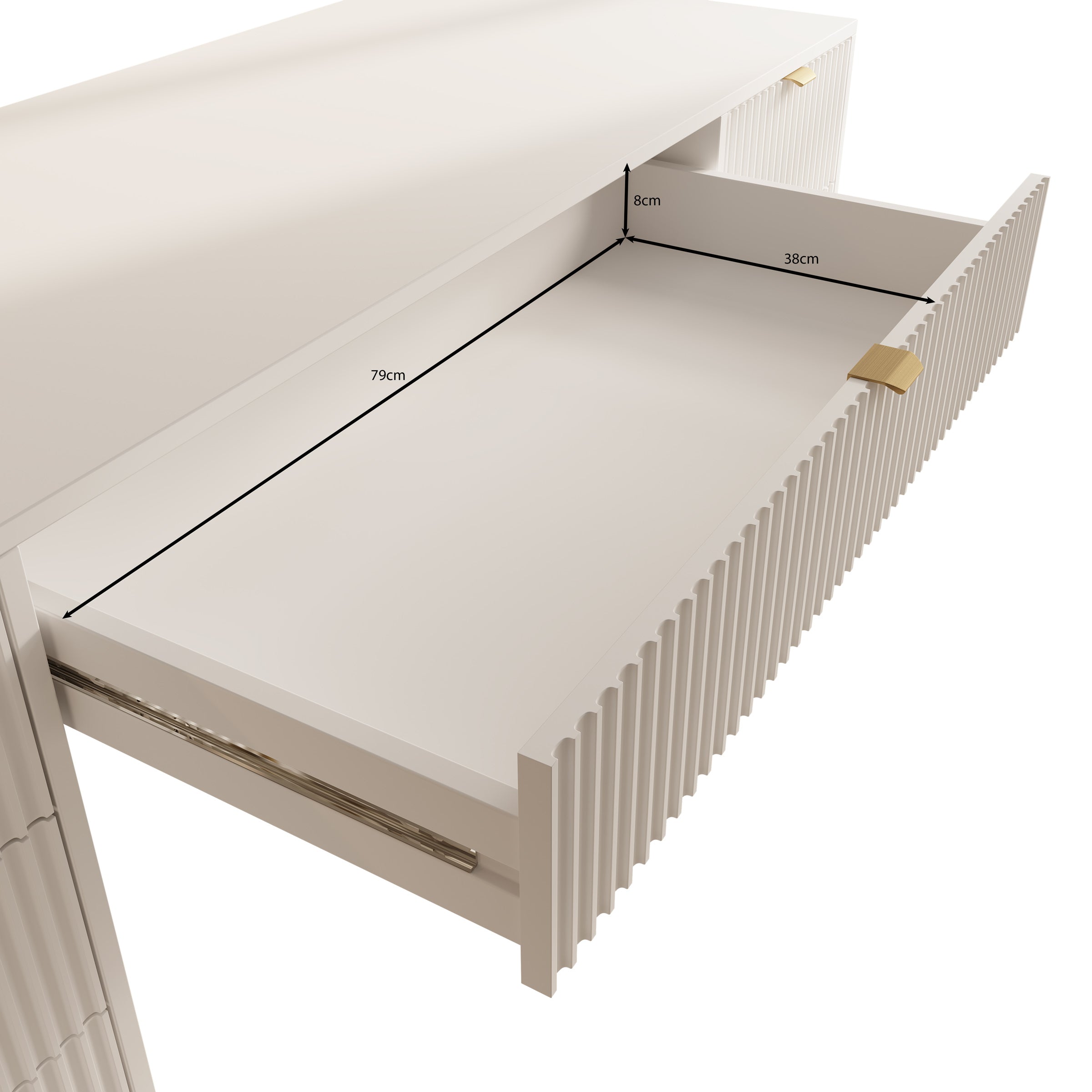 Tavares 2 - Kaptafel - Wit - 154x55x76 cm