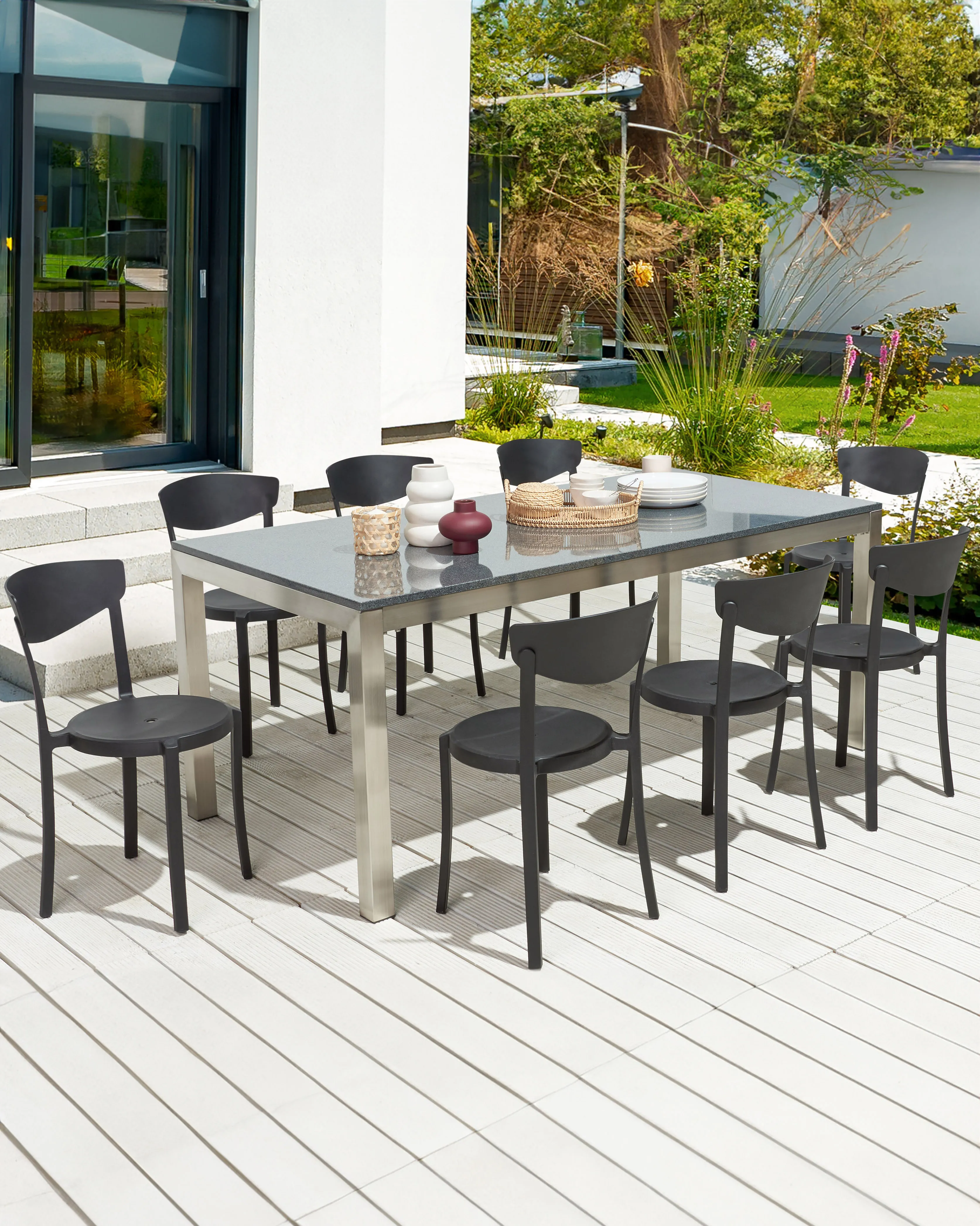 Set van 8 eetkamerstoelen VIESTE Zwart