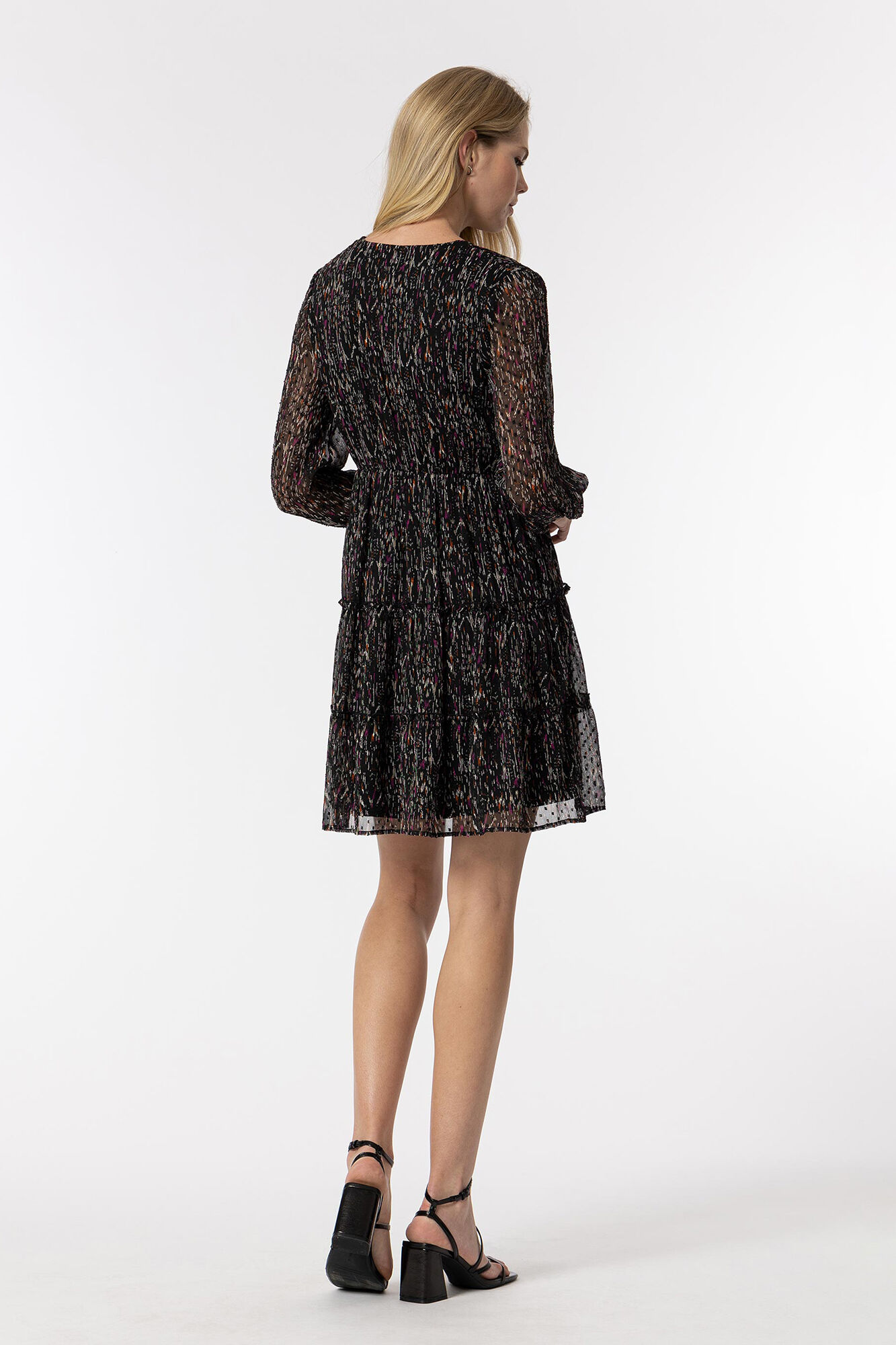 Vestido com estampa Plumeti