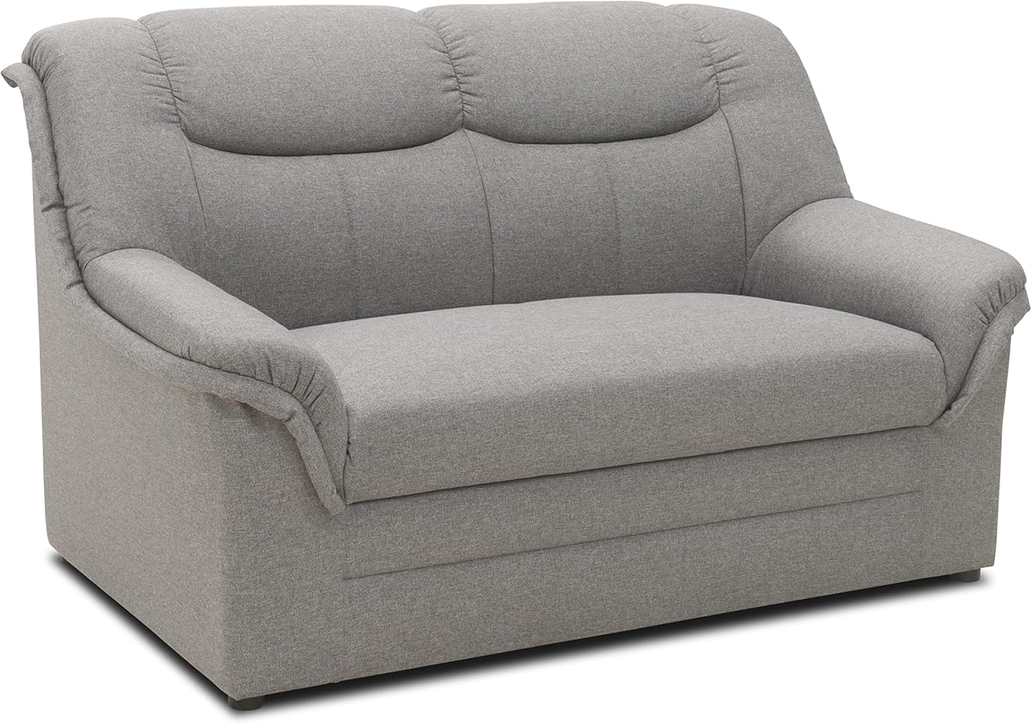 DOMO. collection Sofa Berlin, klassisches 2er Sofa, Polstergarnitur mit hochwertigem Federkern, 2 Sitzer 143 x 90 x 89 cm (BxTxH), hellgrau