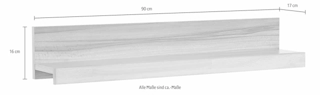 Home affaire Wandregal »Ribe,2er Set,teilmassiv mit massiver Ablagefläche, Breite: je 90 cm« 2 Stk. tlg. Ablageflächen in Massivholz