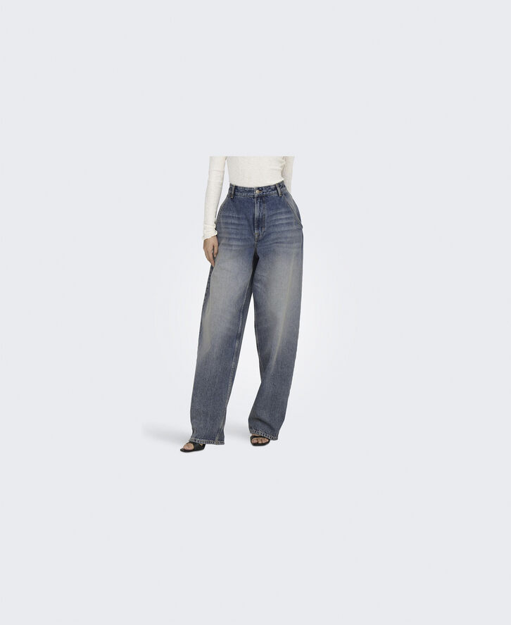 ONLY ONLGIA MID LOOSE BAGGY DOT DNM Medium blue denim/tint