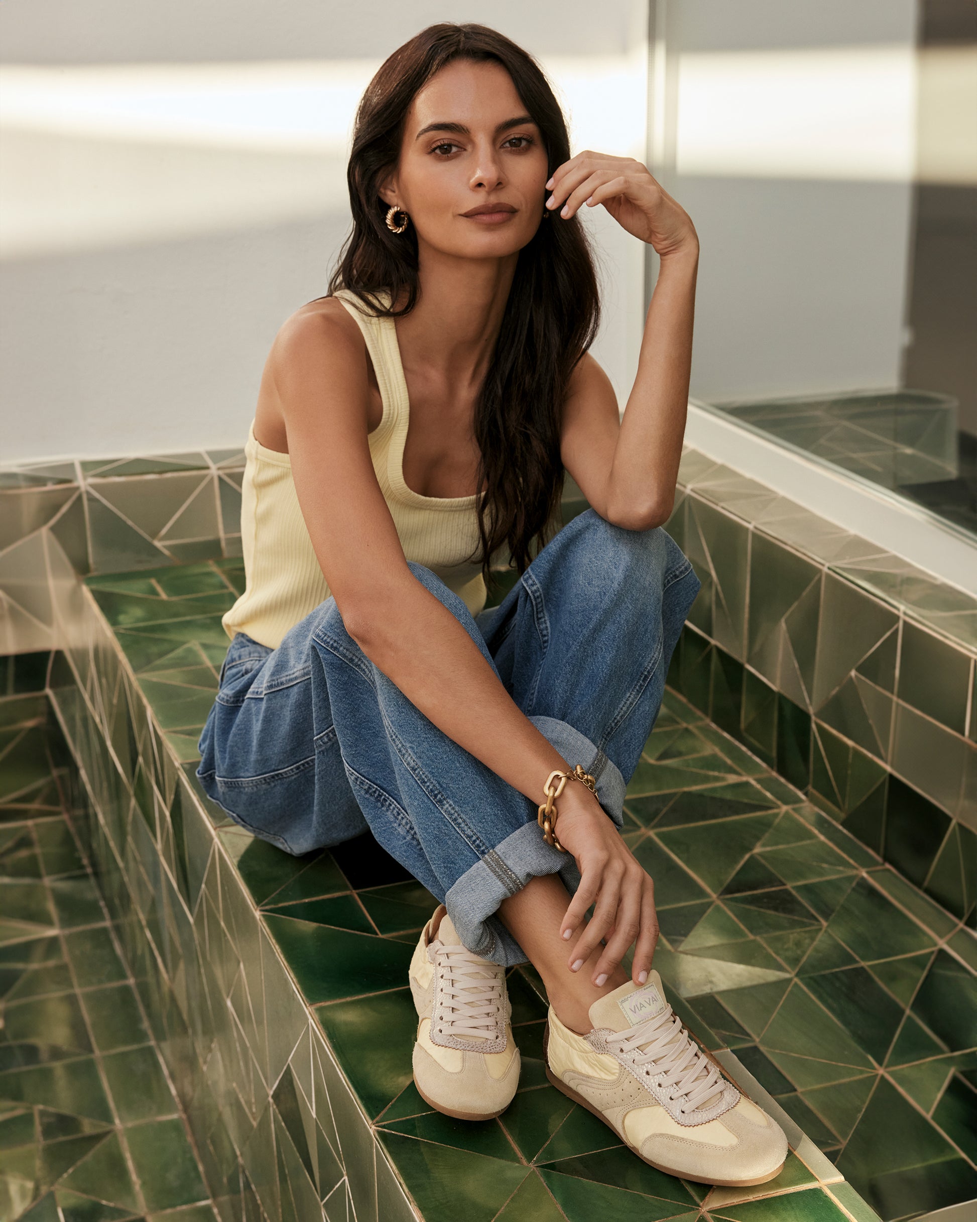VIA VAI gele dames sneakers June Haylee