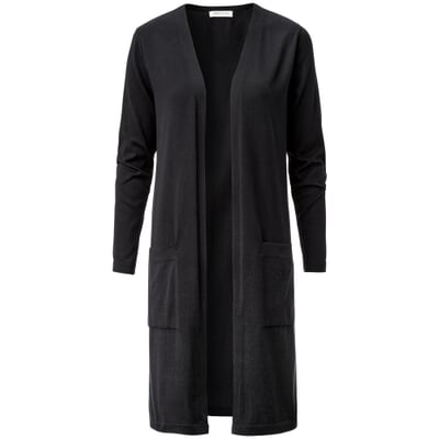 Damen-Langstrickjacke, Schwarz
