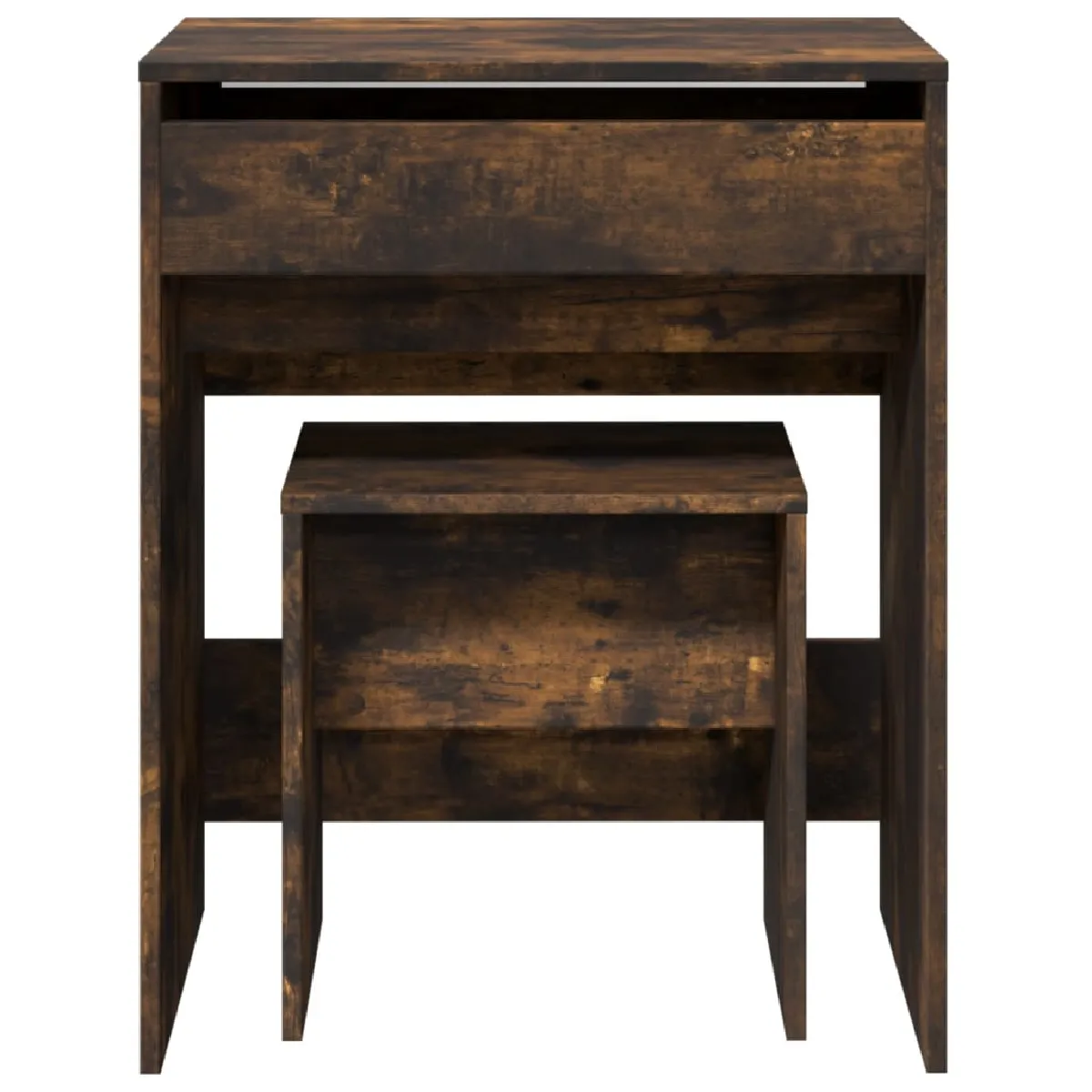 VidaXL Coiffeuse et Tabouret Chêne Fumé