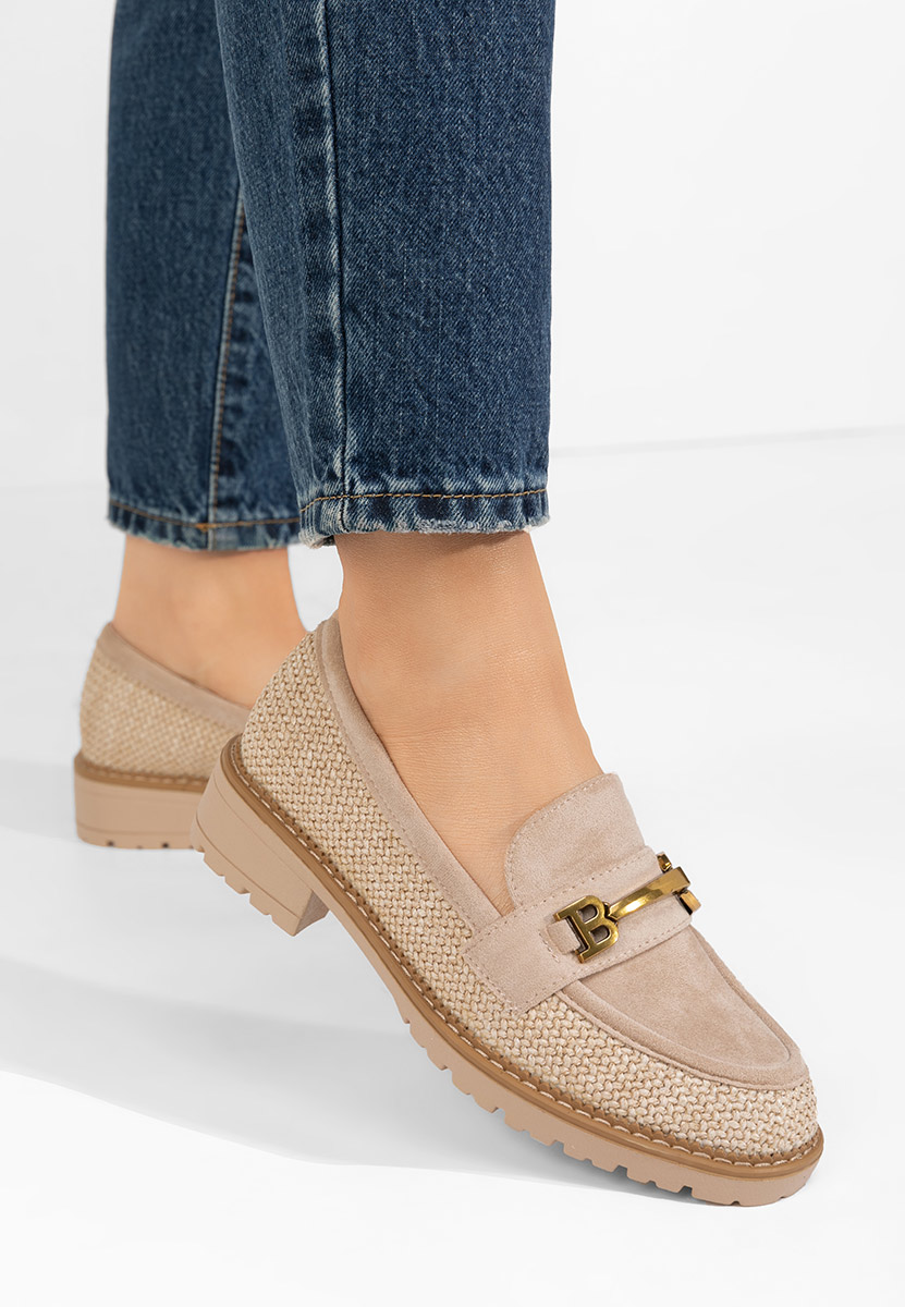 Mocassins femme beige Delena