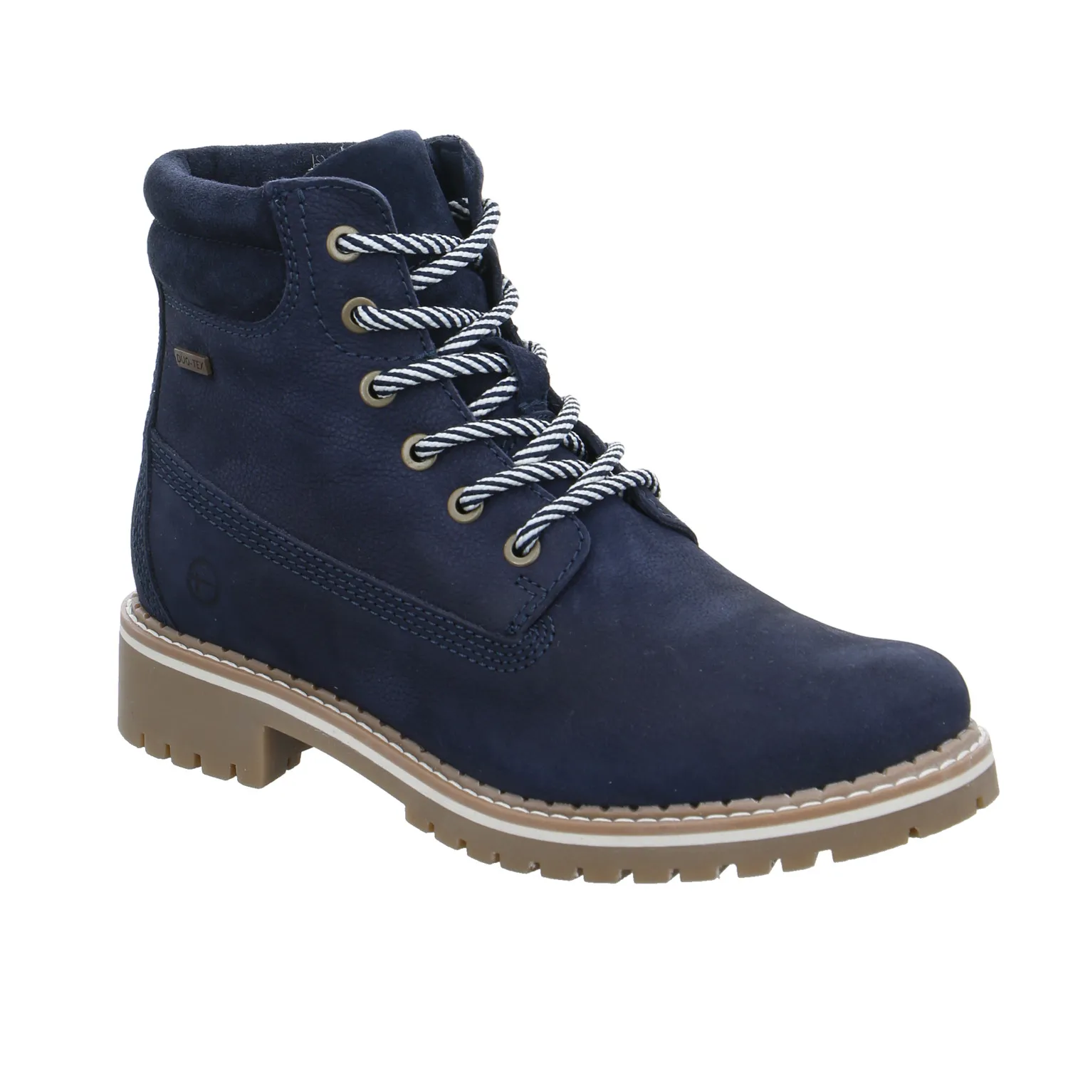 TAMARIS Boot Blau Leder  mit DuoTex und Wechselfussbett