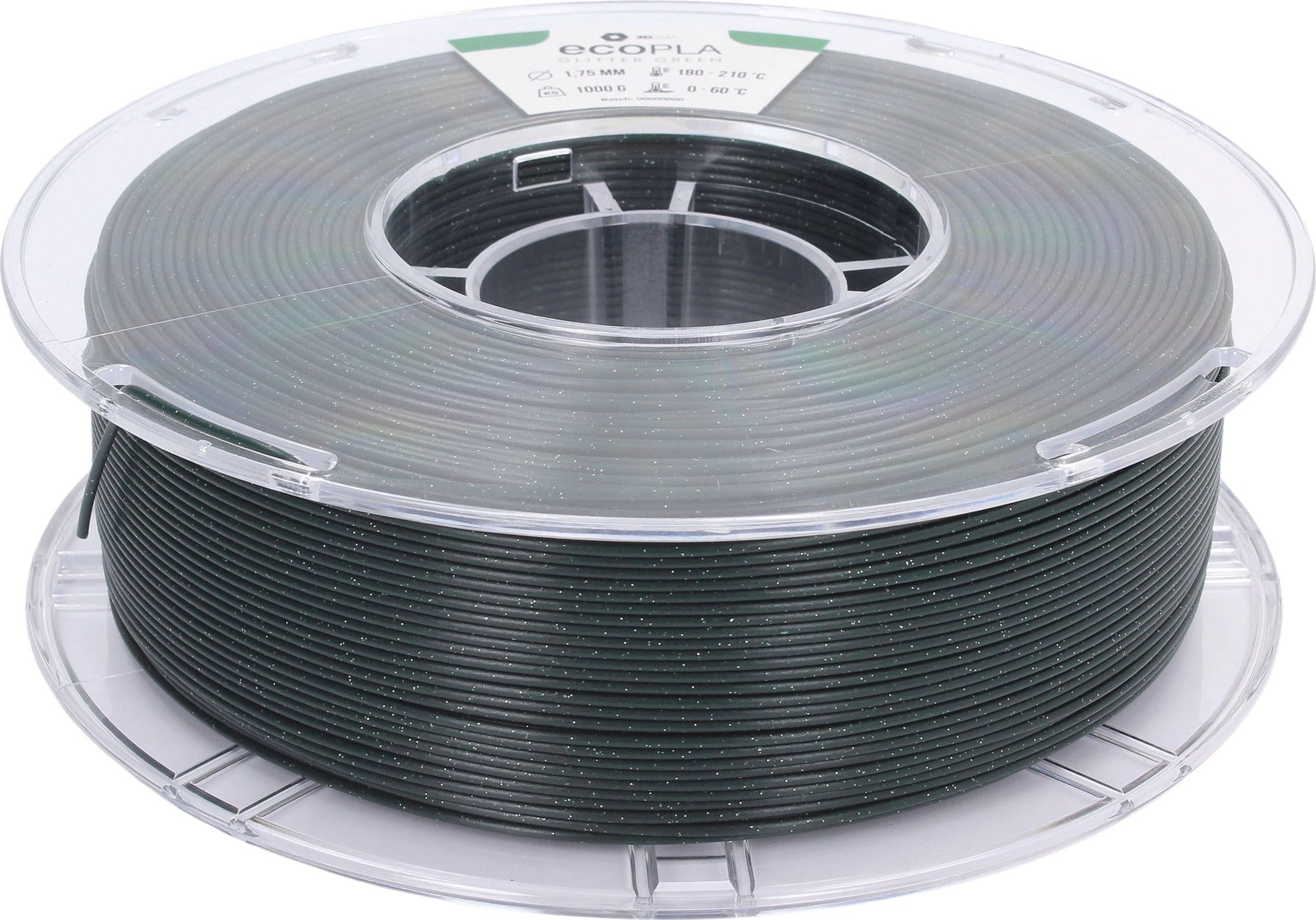 3DJAKE  ecoPLA Sparkling Grün, 1,75 mm / 1000 g    Allround-PLA Filament mit Glitzer