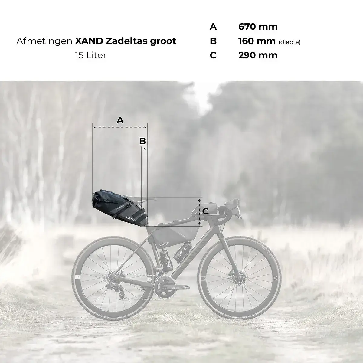 XAND Frametas 3,5 liter + Zadeltas Groot 15 liter