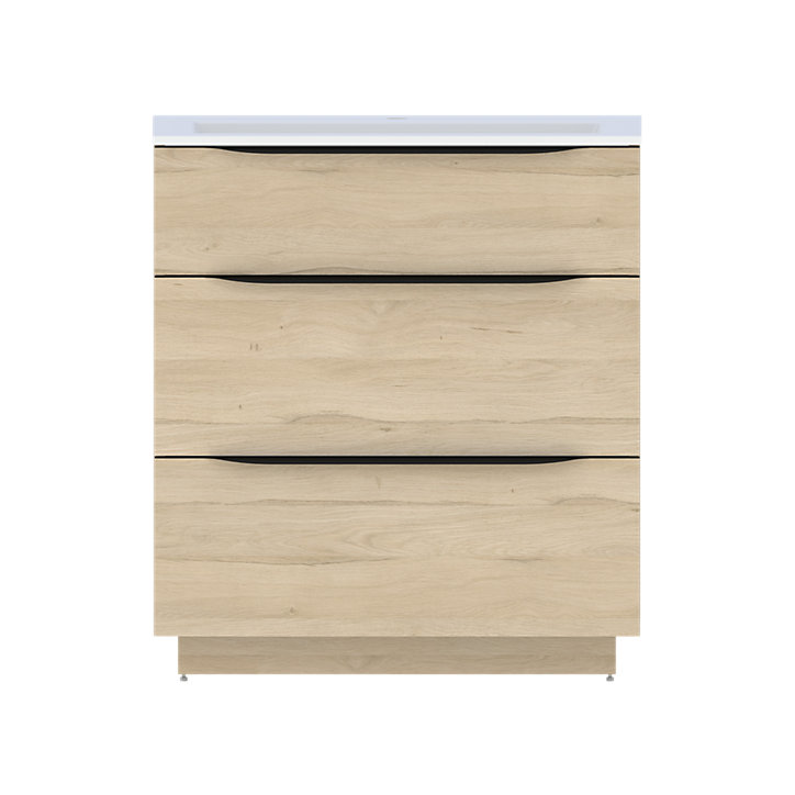 Meuble sous vasque à poser aspect bois Pamili 80 cm