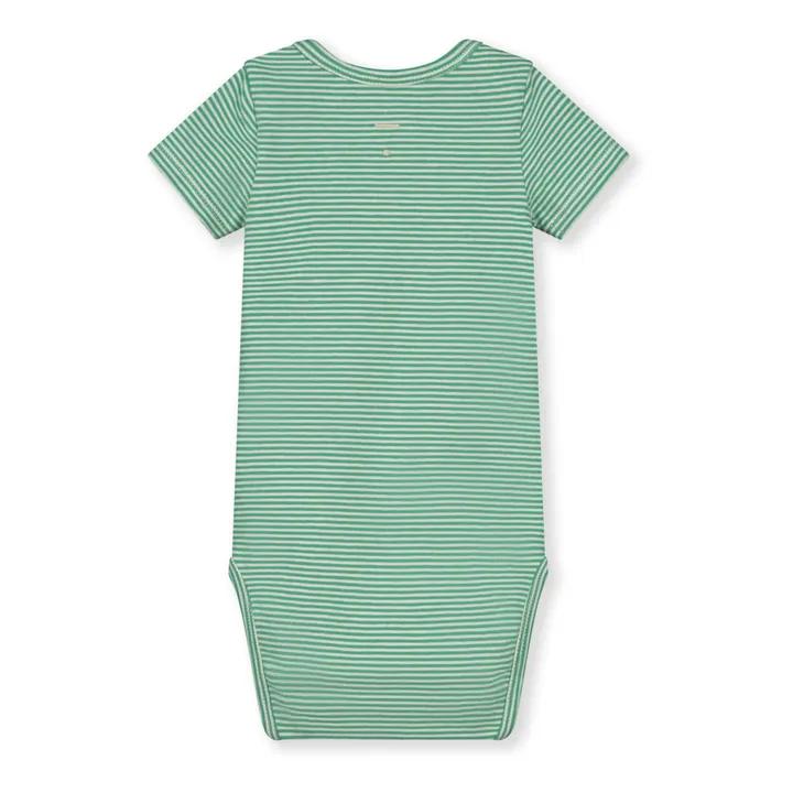 Gray Label Body Rayé Coton Bio | Vert Menthe