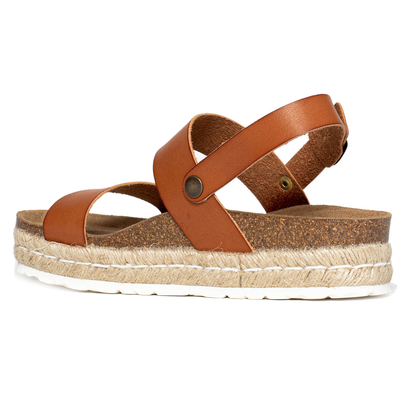 Sunbay Sandales à plateforme en Cuir Kalmie camel