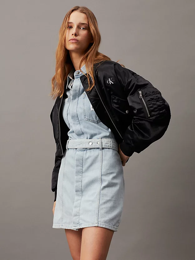 Vestido camisa jeans com cinto
